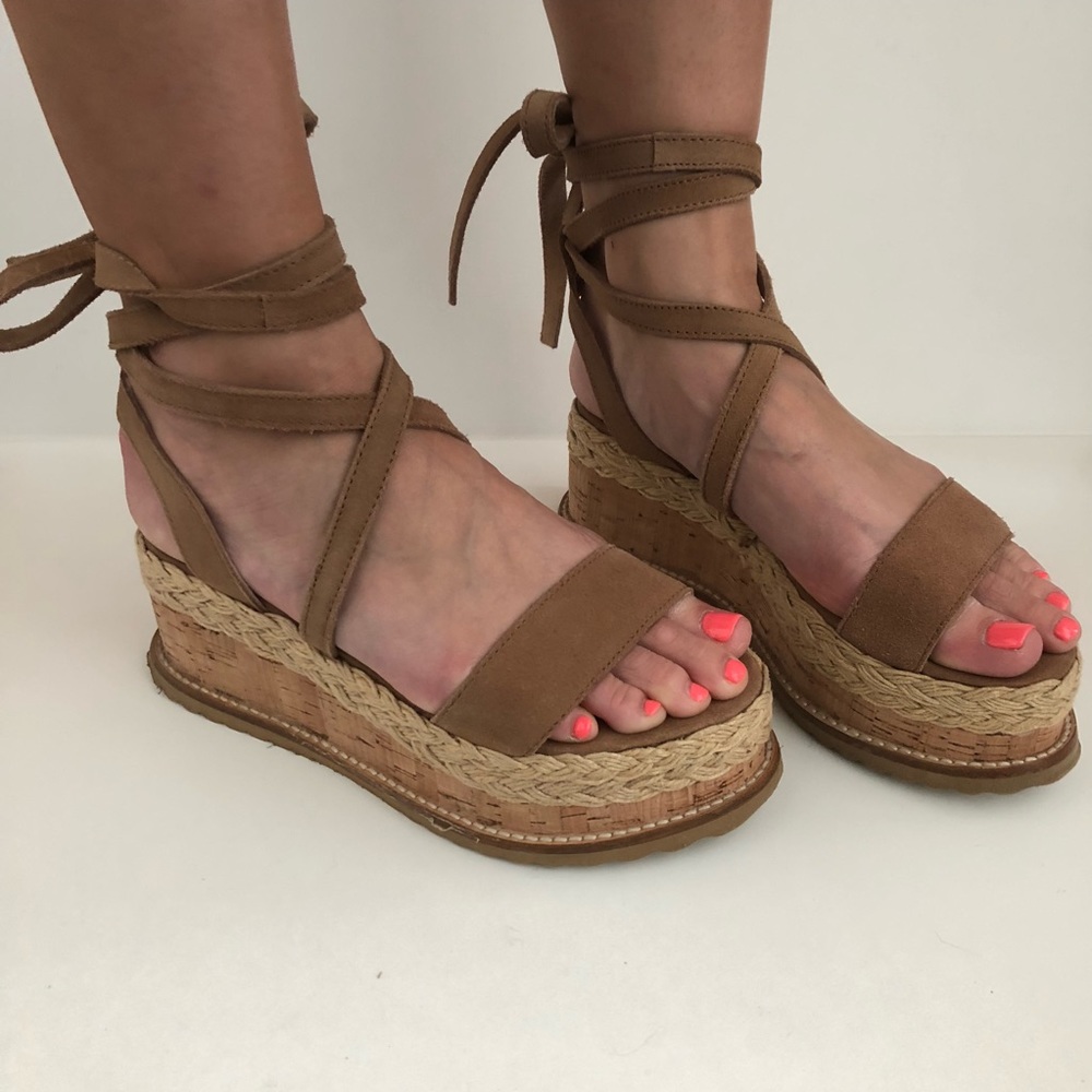 Topshop Wave Flatform Espadrilles sz 36